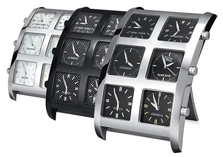 IceLink 6TimeZone Travel Alarm Clocks